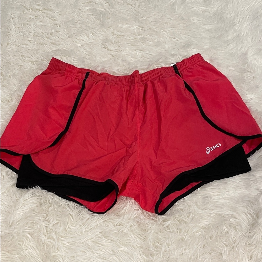 Asics Women's Athletic Shorts in Red and Black